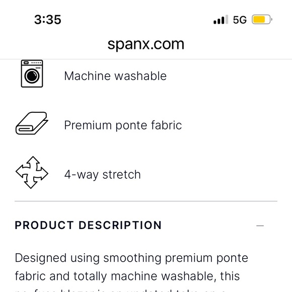 SPANX PERFECTLY OVERSIZED BLAZER SMALL BLACK - Picture 10 of 11